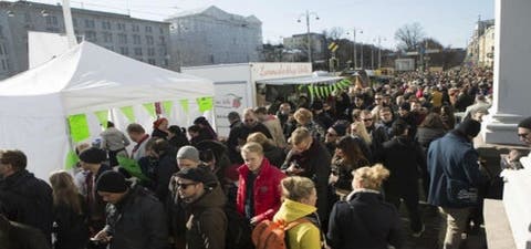 مظاهرة حاشدة في فنلندا احتجاجا على قانون البطالة