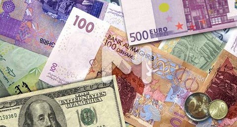 انخفاض الدرهم مقابل الأورو وارتفاعه مقابل الدولار