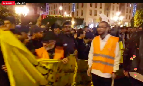 ســـابقة :..الداودي يحتج مع عمال “سنطرال” أمام البرلمان ضد المقاطعة (+فيديو)