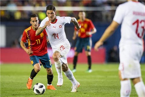 إسبانيا تتعثر بميدانها أمام سويسرا استعدادا للمونديال