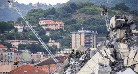 فرنسا تفتح تحقيقا في انهيار جسر جنوة بعد تأكد مقتل 4 من مواطنيها