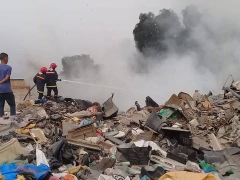 حريق يأتي على سوق المتلاشيات بانزكان‎