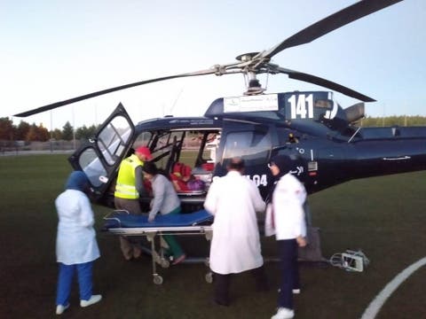 المروحية الطبية تنقل امراة في حالة صحية الى مستشفى أزيلال