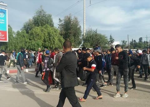 استمرار إحتجاجات تلاميذ جهة الشرق ضد “ساعة العثماني‎”