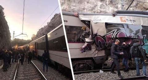 قتيل وثمانية جرحى جراء اصطدام قطارين بإقليم برشلونة