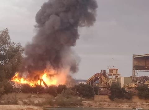 حريق مهول بشركة المغربية للحديد والصلب بالمحمدية  ( فيديو )