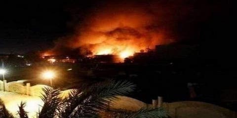 سقوط صاروخي كاتيوشا داخل المنطقة الخضراء ببغداد واشتعال النيران