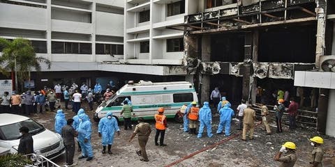 وفاة 7 أشخاص في حريق بمنشأة لمرضى كورونا بالهند