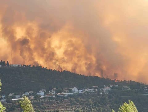 اندلاع حريق ضخم بجبال القدس
