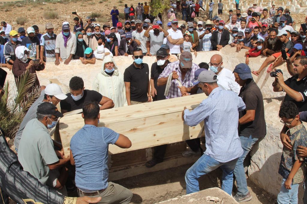 بوسعيد من سطات يشيع جنازة ياسين الداودي" فيديو