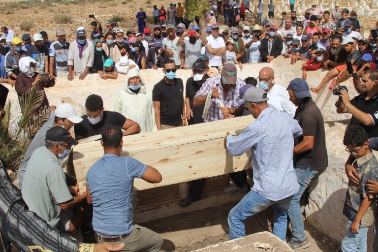 بوسعيد من سطات يشيع جنازة ياسين الداودي" فيديو