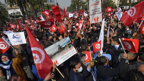 تونس ..مظاهرات احتجاجية ضد قرارات الرئيس قيس سعيد