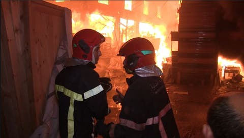 بالفيديو.. تفاصيل الحريق الذي آتى على سوق القريعة بالبيضاء