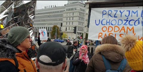 مظاهرة في بولندا احتجاجا على قسوة تعامل الحكومة مع المهاجرين