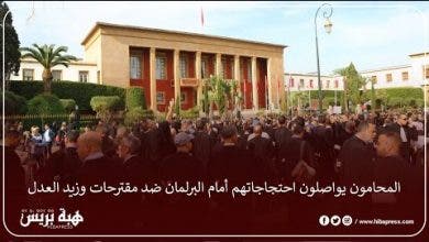 Photo of المحامون يواصلون احتجاجاتهم أمام البرلمان ضد مقترحات وزيد العدل