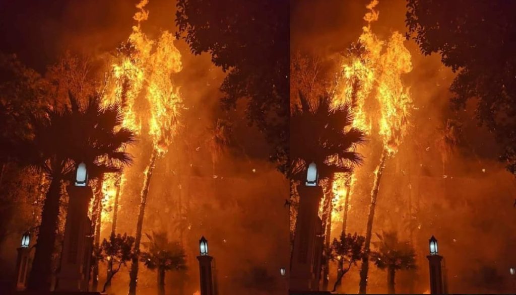 حريق مهول بحديقة "الشلال" بتطوان