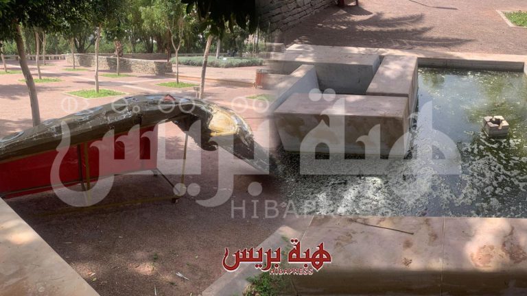 أكادير: صور صادمة لمجسمات متكسرة ومياه راكدة في اكبر حديقة بالمدينة