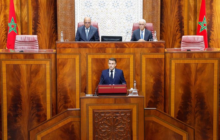 الرئيس الفرنسي إيمانويل ماكرون في البرلمان المغربي