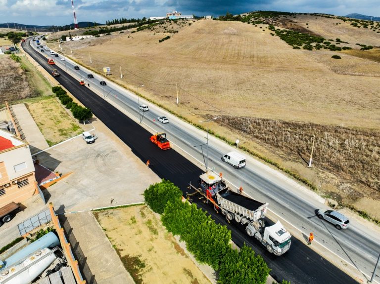 أشغال تقوية الطريق الوطنية طنجة تطوان