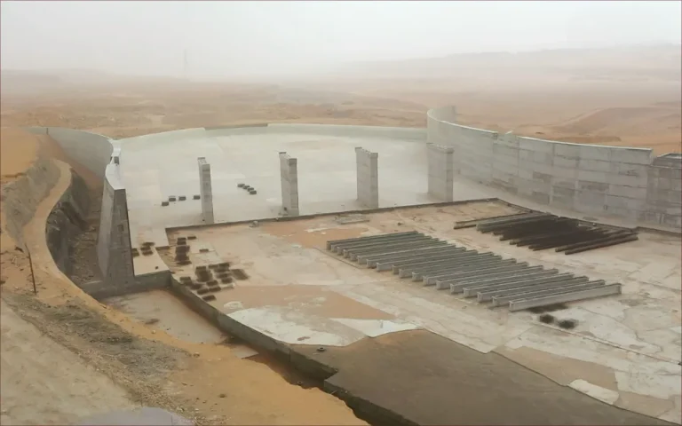 مشروع إعادة بناء سد الساقية الحمراء بمدينة العيون
