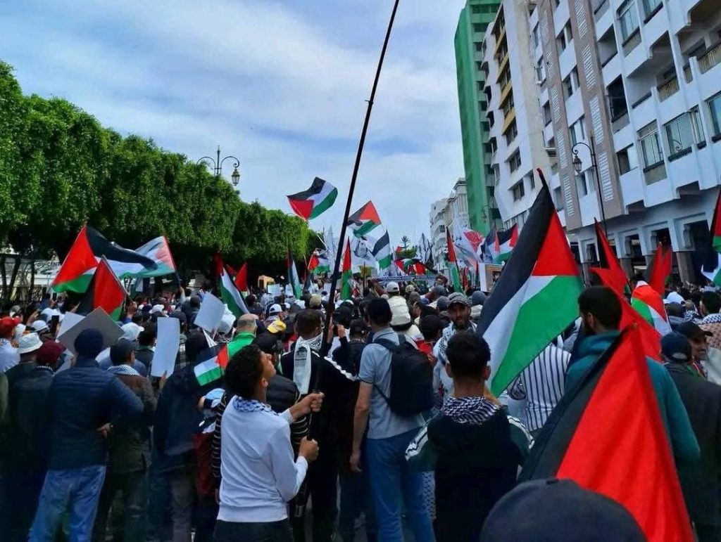 مسيرة حاشدة تنديدا بتصاعد العدوان الإسرائيلي على غزة