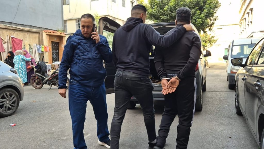 لحظة توقيف الجاني