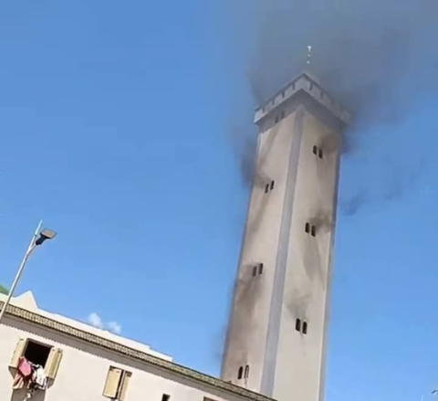 حريق بمسجد حمزة ببركان