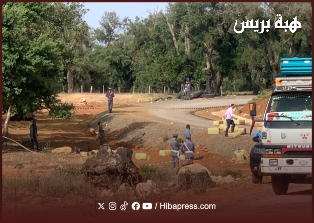 انقلاب شاحنة محمّلة بالمخدرات بين العرجات وسيدي علال البحراوي