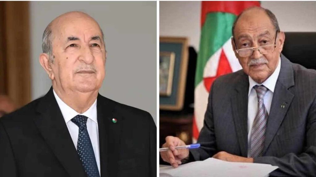 الرئيس الجزائري عبد المجيد تبون ورئيس المحكمة الدستورية عمر بلحاج