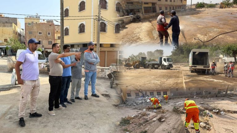 السُلطات بسطات تُزيل معالم سوق عشوائي كارثي