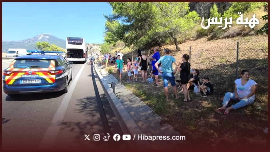 تعطل حافلة مغاربة قادمين من إيطاليا