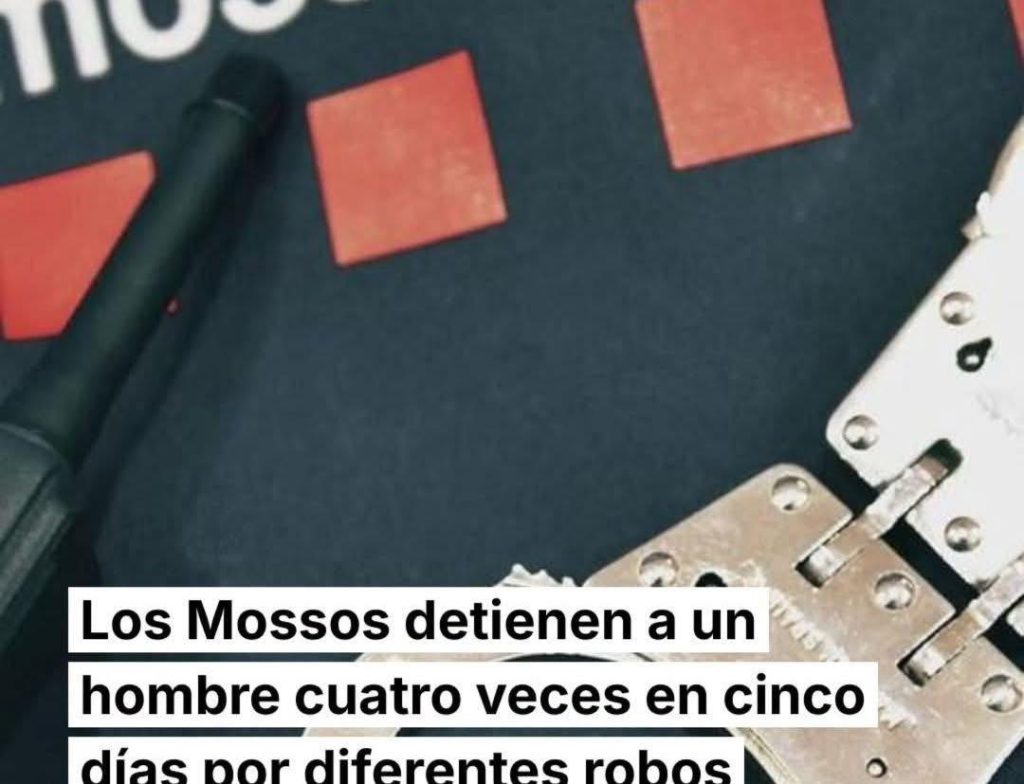 برشلونة.. الشرطة الكتلانية تلقي القبض على لص أربع مرات في خمسة أيام… ويتم إطلاق سراحه