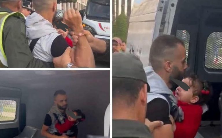 إيقاف أب يحمل طفلته الرضيعة خلال الاحتجاجات يغضب المغاربة
