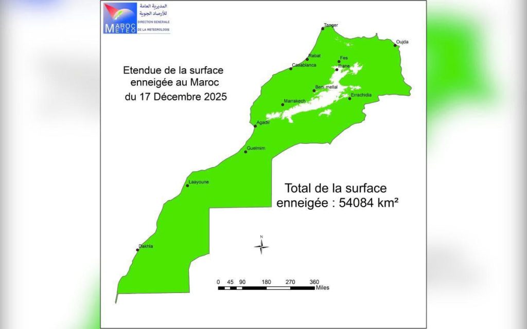 الثلوج تغطي أزيد من 54 ألف كيلومتر مربع بالمغرب