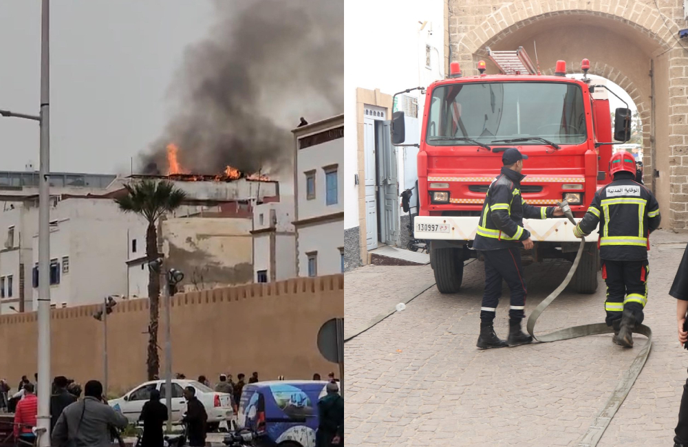 اندلاع حريق بأحد فنادق المدينة العتيقة بالصويرة