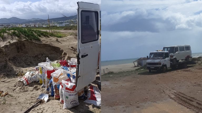 حجز سيارة متورطة في نهب الرمال بشاطئ سيدي عبد السلام ضواحي تطوان