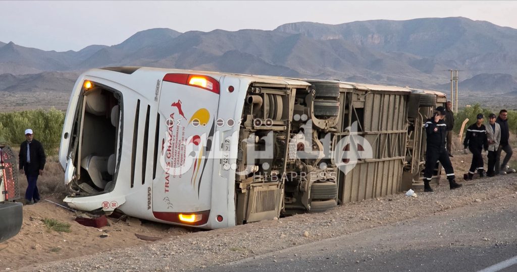 جرسيف .. 4 قت.لى و32 مصابا في إنقلاب حافلة مسافرين