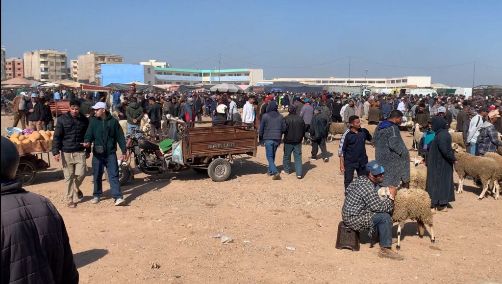 فوضى ورشق بالحجارة داخل سوق بنسودة بفاس بسبب غلاء الأضاحي وقلتها
