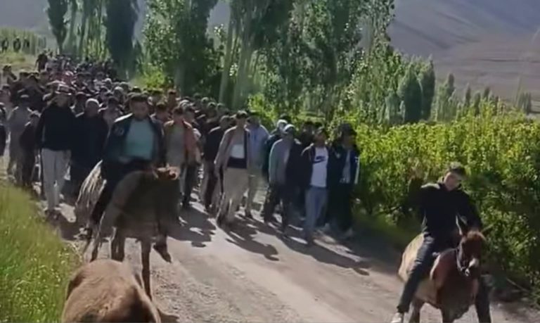 على الأقدام وفوق البغال.. ساكنة دواوير بإملشيل تحتج للمطالبة بفك العزلة