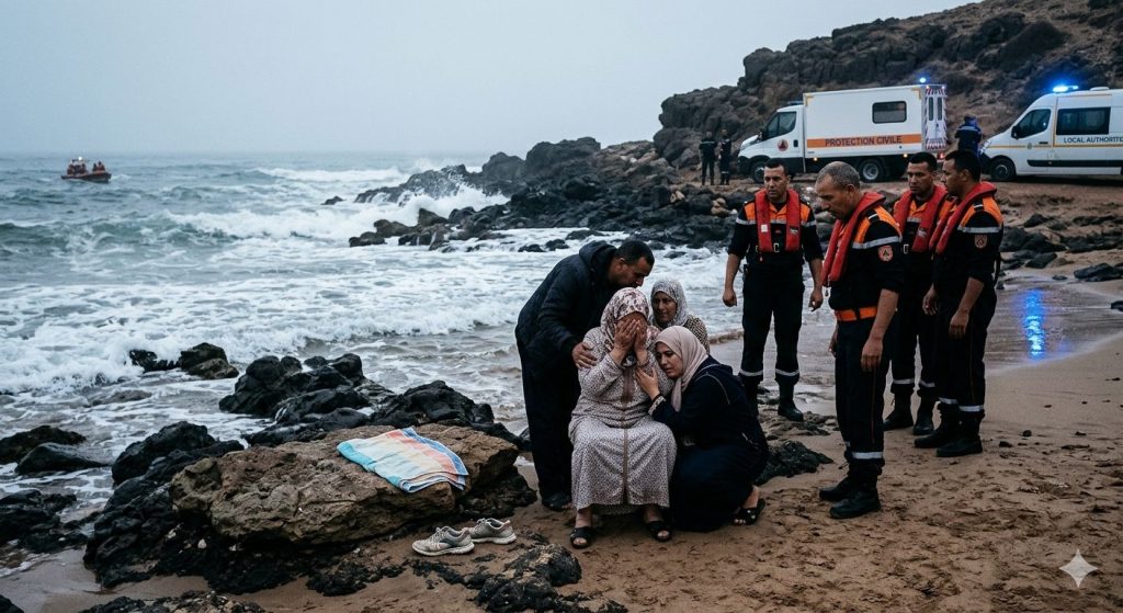 الناظور.. أمواج الموت تخطف شاباً في رحلة عائلية