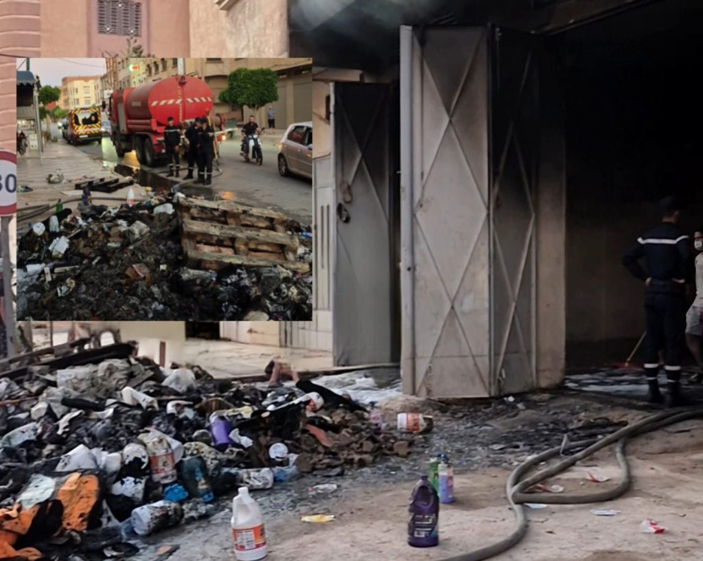 وجدة.. حريق يأتي على مستودع لمواد التنظيف والوقاية المدنية تسيطر على الوضع