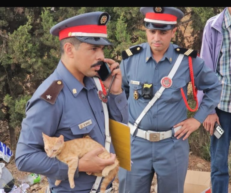 بعد انقلاب سيارة بين الدريوش والناظور.. تصرف إنساني لعنصر من الدرك يثير الإعجاب