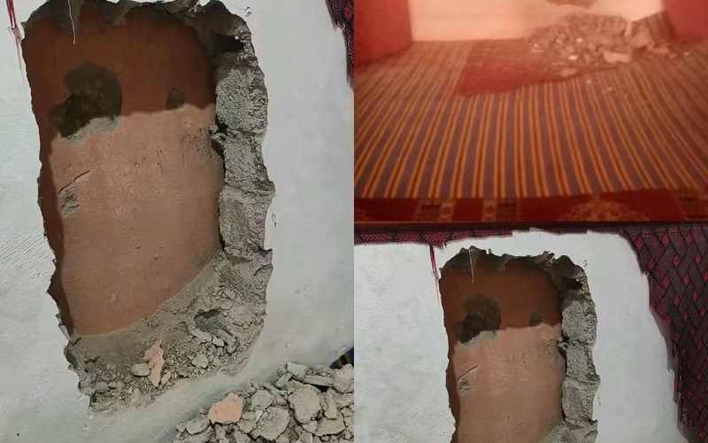 واقعة صادمة بأيت أورير.. لصوص يحفرون جدار مسجد لسرقة محل للهواتف