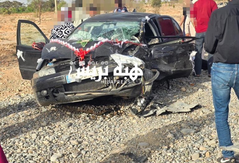 جرسيف.. حادثة سير خطيرة في موكب زفاف تخلف 10 مصابين