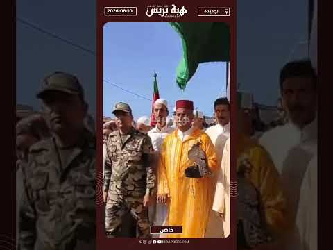 لحظة تقديم العجل هديةً لضريح مولاي عبد الله بحضور وفد رسمي