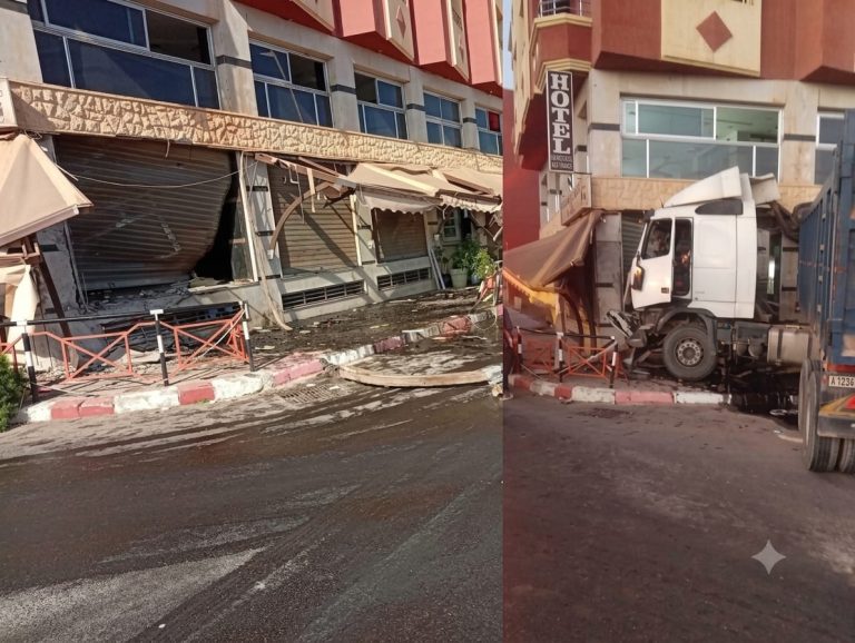 بركان .. شاحنة تخترق جدار مقهى دون تسجيل إصابات