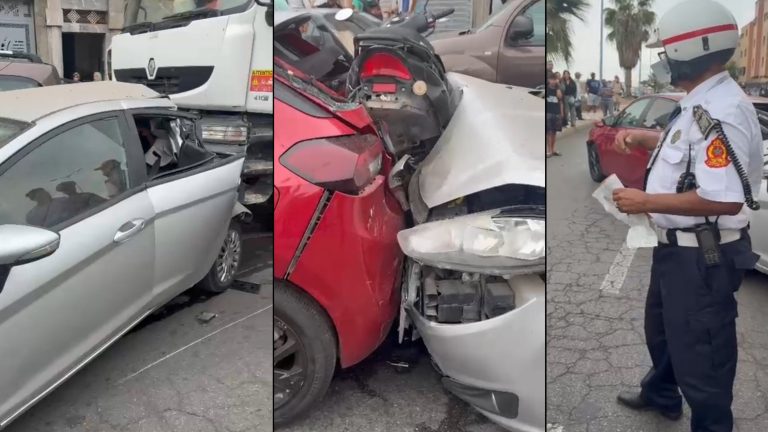حادثة سير خطيرة بالمحمدية.. شاحنة لخلط الإسمنت تصدم بـ5 سيارات ودراجة نارية