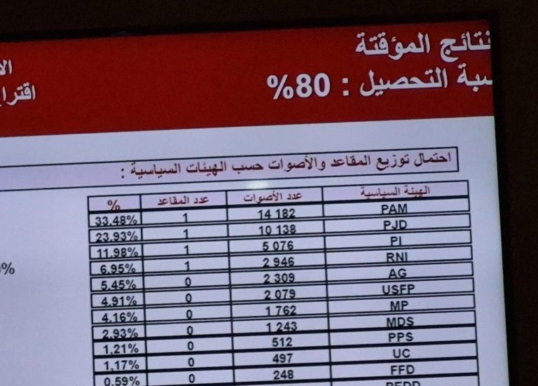 وجدة أنجاد.. البام يواصل تصدر النتائج الأولية بعد فرز 80 في المائة