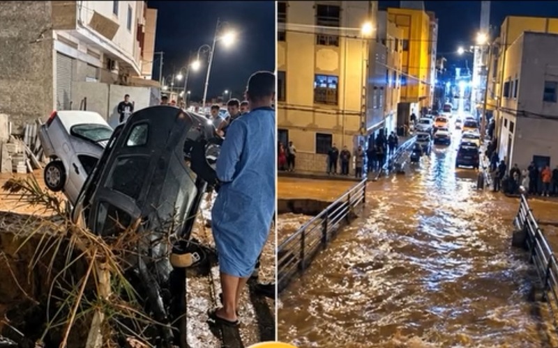 أمطار غزيرة بالحسيمة.. إنقاذ أشخاص عالقين داخل منازلهم بإمزورن