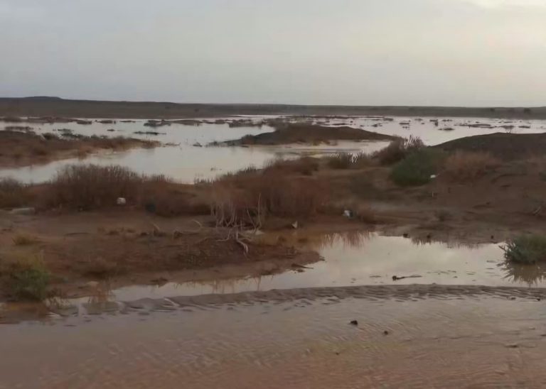 سيول قوية بمنطقة العصلي بوكرش ضواحي السمارة بعد أمطار غزيرة